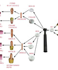 Pro Grade TIG Stubby Gas Lens Collet Bodies Kit For 17 18 26 TIG Torches Includes Glass Cup No 10 pack diagram