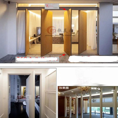 360 Degree Stainless Steel Concealing Hinges 2 Pack Eccentric Shaft Pivot Hinges For Doors With 360 Rotation Up Down Shaft Heavy Duty Door Hardware Built To Last For Smooth Quiet Performance installed on wooden doors