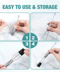 3-Piece Long Tail Heavy-Duty Spider Sinker Weights For Saltwater Surf Casting And Catfish Fishing, shown in assembly steps.