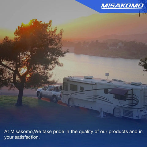 RV parked near lake with sunset view illustrating use of RV 15 Tooth Gear Pack Assembly For Slide Out Tubing And Slide Arm 2.5 By 2.5 Inches Replacement Kit.