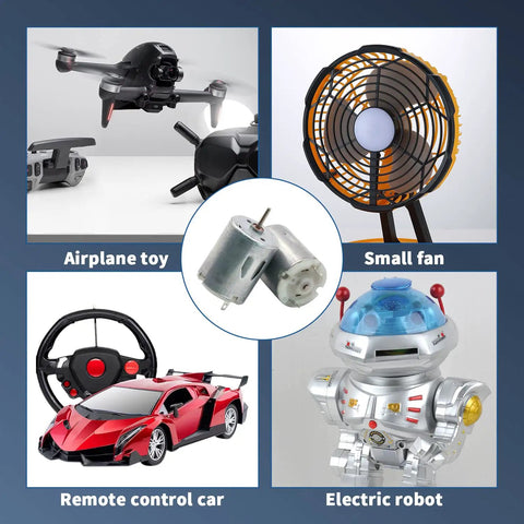 8 Pack DC Motors 3V To 12V 280 Micro Round Shaft Electric Motors with airplane, fan, car, and robot toys for DIY projects
