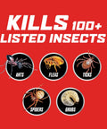 Image showing insects like ants, fleas, ticks, spiders, and grubs representing Lawn Bug Killer Granules For Large Yards Up To 10,000 Sq Ft.