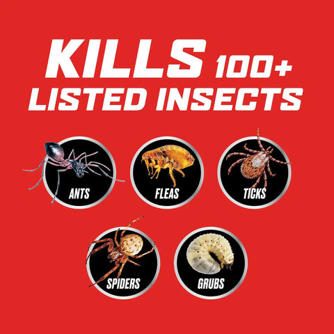 Image showing insects like ants, fleas, ticks, spiders, and grubs representing Lawn Bug Killer Granules For Large Yards Up To 10,000 Sq Ft.