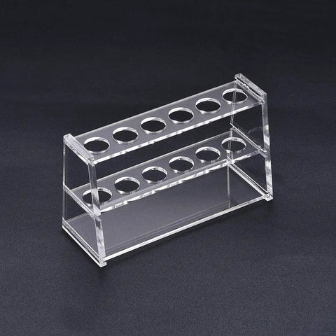 Acrylic Test Tube Rack With 6 Wells For 10ml Centrifuge Tubes Clear Lab Organizer Space Saving Holder For Easy Transport And Handy Storage