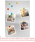 430 stainless steel sheet, 8x12 inches, 1/16" thick, magnetic mounting board with photos secured by magnets (front view).