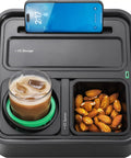 Ultimate Sofa Tray Caddy With Armrest Table, Phone Holder, Remote Organizer And Snack Storage, Gyro Stabilized Cup Holder for snacks