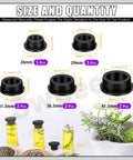 Silicone Hole Plug Kit With 5 Sizes Range 26mm 29mm 31.3mm 36.3mm 41.3mm T Shaped Rubber Stopper with sizing details