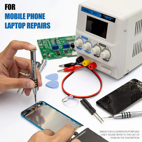 Regulated Variable DC Bench Power Supply 0 To 30V And 0 To 5A Low Noise Switch Mode with Alligator Clips used for phone repair