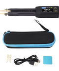 Digital SMD Tweezers ESR Meter Handheld Multimeter with accessories including case, USB cable, and tips for PCB repair troubleshooting