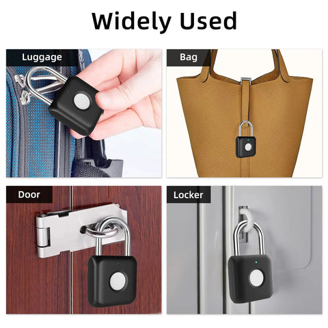 Bluetooth Fingerprint Padlock With App Control Remote Unlock And Unlock History on luggage, bag, door, locker