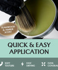 Premium Leather Furniture Salve And Deep Conditioner Set With Brush To Smooth Couches Sofas And Vinyl Get That Slick Shine Back Repair Scuffs In No Time 4oz being applied with a brush.