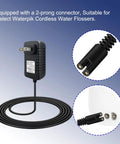 Replacement Charger Cord For Water Flosser WP360 WP450 WP462 And WP400 Series YLA03010 with two prong connector, 5-foot black cable