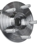 Front Wheel Bearing And Hub Kit For 2011 2020 Dodge Durango And 2011 2019 Jeep Grand Cherokee Includes Two Front Hub Assemblies And Twenty Four Chrome Lug Nuts Five Bolt Hubs Tone Ring ABS Compatible Easy Installation close-up of front hub assembly