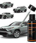 Lunar Rock Touch Up Paint Kit For Toyota Cars Quick And Easy Scratch Repair Set displayed with RAV4, Tacoma, and Tundra models.