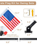 Outdoor Double Sided USA Flag Kit With Pole And Mounting Hardware For Treehouse And Backyard Decor, Premium 15.5 X 10.5 Inch USA Flag, Stainless Steel Pole, Weatherproof 200D Polyester, Quick No Fuss Install
