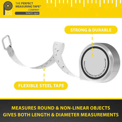 Diameter And Circumference Tape Measure For Easy Measuring Around Anything Handy Pocket Size OD Tool with flexible steel tape