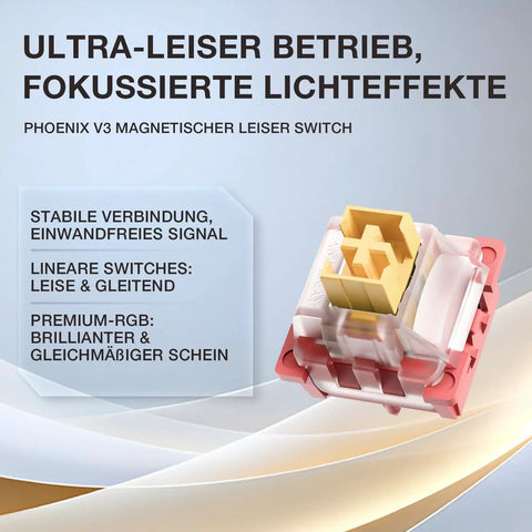 Hall Effect V3 Magnetic Switch Kit Ultra Quiet Linear Mechanical Switches 45 Piece Set Factory Pre Lubed close-up view