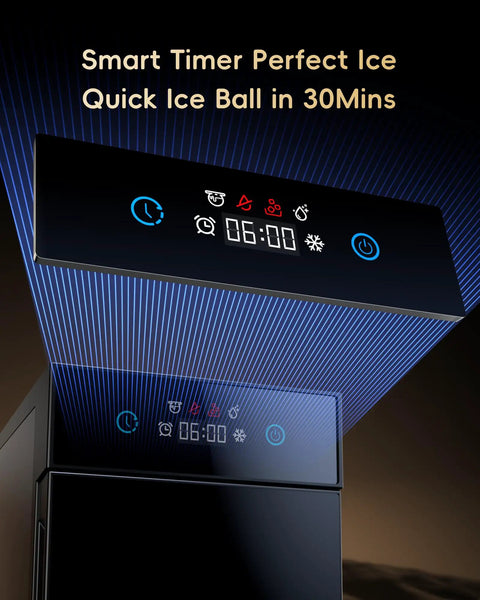 Crystal Clear Ice Ball Maker With CrystalFlux Technology For Countertop Use, 2.1 Inch Ice Spheres Display with Timer