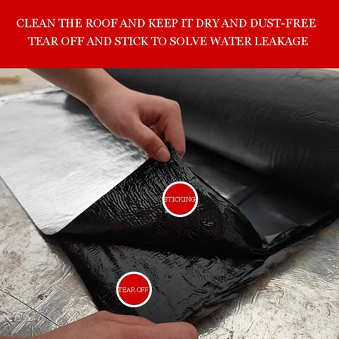 Heavy Duty Self Healing Roofing Underlayment Roll With Super Strong Flashing Sealant being unrolled for easy application.