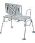 Folding Universal Sliding Transfer Bench For Tub With 500 Pound Capacity Bariatric Shower Chair shown from back angle