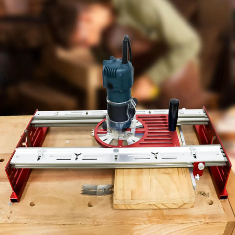 DIY Woodworking Board Flattening Jig For Router Sled, 24 Inch Panel Milling Machine with adjustable router on wooden slab