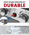 Ceramic Ignition Wire Assembly For Propane Patio Heaters Go-To Replacement Spark Plug Wire For Piezo Push Button Igniters, 11.8 Inch
