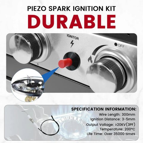 Ceramic Ignition Wire Assembly For Propane Patio Heaters Go-To Replacement Spark Plug Wire For Piezo Push Button Igniters, 11.8 Inch
