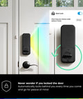 Top Shelf 3 In 1 Smart Lock With 2K Hdr Video Doorbell Camera featuring sleek black design and user-friendly auto-lock system.
