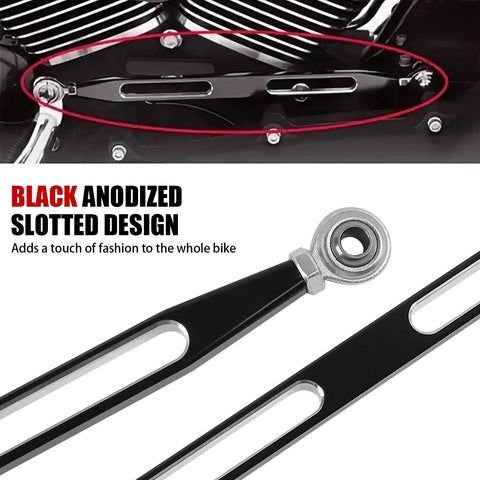 Harley Davidson Shifter Linkage Replacement For Touring Models 1980 To 2024 Street Glide Electra Glide Road King Softail Dyna Road Glide Tri Glide Easy Install And Ready To Go Gear Shift Linkage black anodized slotted rod and rod end