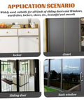 Application scenarios for 10 Pack Nylon Garage Door Rollers For Quiet Smooth Operation, shown on lockers, closets, sliding doors, and sash windows.