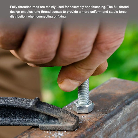 Hand tightening nut on Two Pack 304 Stainless Steel Fully Threaded Rods with Square Washers for Furniture Mounting and Assembly Right Hand Threads Quarter Inch Twenty UNC Nine Point Eight Inch Long Includes Nuts and Washers for Heavy Duty Reliable Fastening