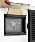 Close-up of the touch panel on the Heavy Duty Modular Ice Maker With 275 Pound Storage Bin delivering 500 Pounds daily.