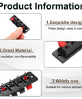 4 Way Spring Terminal Clip Push Release Connector Plate Jack Socket For Your Speaker Rig With Terminal Strip Block Joint Clamp Test Clip WP4-4 10Pcs Red Black Color Coding Durable Plastic Iron Mounting