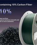 Badass PETG Carbon Fiber Filament 1.75Mm 1Kg Spool Bright Emerald Green showing composite material and pellet feedstock