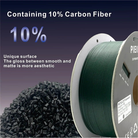 Badass PETG Carbon Fiber Filament 1.75Mm 1Kg Spool Bright Emerald Green showing composite material and pellet feedstock