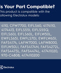 Compatible Electrolux models list for Washer Water Inlet Valve 134637810 Replacement Part For Washing Machines Easy Install
