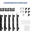 Steel Workbench Kit With 5 Steel Legs And Shelf Brackets, L Shaped Heavy Duty Work Table components overview