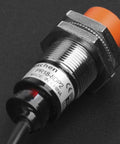 M18 Inductive Proximity Sensor Switch With 8mm Sensing Distance, 12 To 24V DC, 3 Wire PNP Normally Closed, Cylindrical Detector