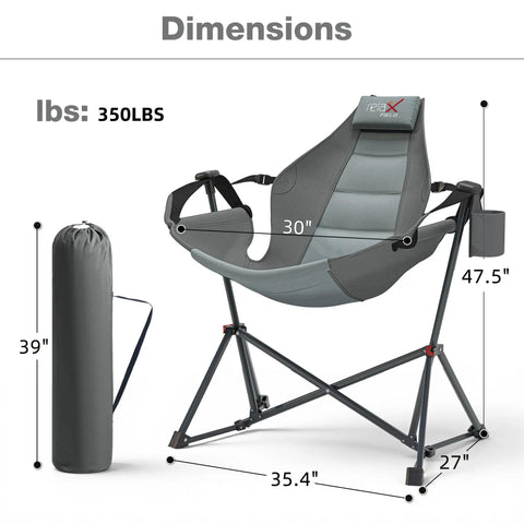 Oversized Hammock Camping Chair With Adjustable Backrest For Next Level Comfort And Support 350LBS Heavy Duty Portable