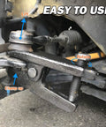 Heavy Duty Ball Joint Separator Tool With Expandable Fork For Pulling Tie Rods And Control Arms On Domestic And Import Rides Drop One In And Make Suspension Work No Sweat in use on a suspension system.