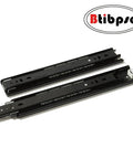 12 Inch Full Extension Drawer Slides With Ball Bearing Rails, 3 Section Black Drawer Glide Pair for cabinets and furniture shown