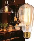 LED Edison Bulbs 60W Equivalent, E26 Base, Warm White, 6 Pack, indoor lighting setting with single bulb focus