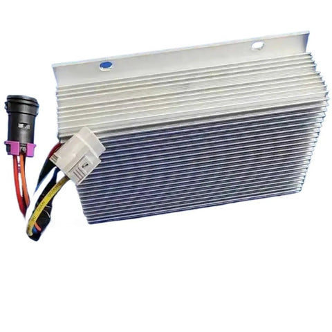 Heavy Duty 500W 72V To 12V 38A Isolated Dc Dc Step Down Power Converter For Ev Cars with gray heat sink and connectors.