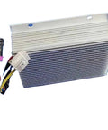 Top Shelf Electric Vehicle DC To DC Step Down Converter with connectors, aluminum casing, ideal for 500 Watts 72 Volts to 12 Volts.