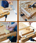 Portable Workbench With Sturdy Beech Vise Includes Wood Clamp Four Bench Dogs And Two Clips Extendable Sides For Solid Garage Studio Setup Ideal Woodworking Table Vice Tools For No Fuss Quick And Easy Projects