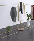 Heavy Duty Iron Coat Rack With Gold Pipe Finish, Boss Level One Pole Floor Stand For Coats And Display, Built To Last