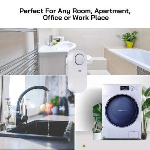 Bathroom, kitchen, and laundry room with Water Leak Alarm System With 5 Pack WiFi Water Sensors And Hub Kit 120dB Siren.