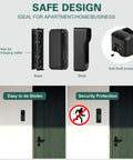 Adjustable 45 Degree Wall Mount Bracket For 2025 Video Doorbell Gen 2 with Weather Cover showing installation options and security features in black.