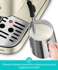 Next Level Compact Espresso Maker With High Pressure Pump And Hassle Free Milk Frother for steaming milk and froth creation.