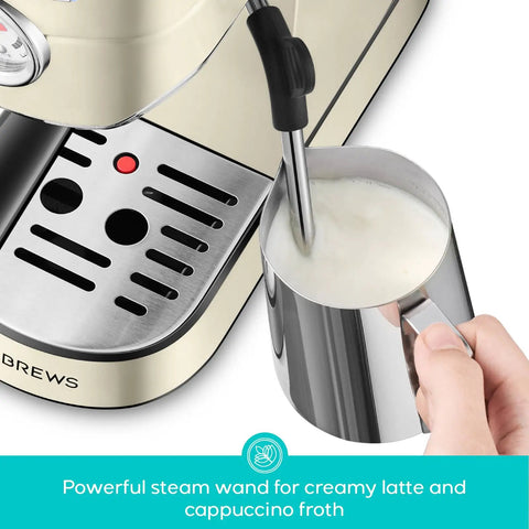 Next Level Compact Espresso Maker With High Pressure Pump And Hassle Free Milk Frother for steaming milk and froth creation.
